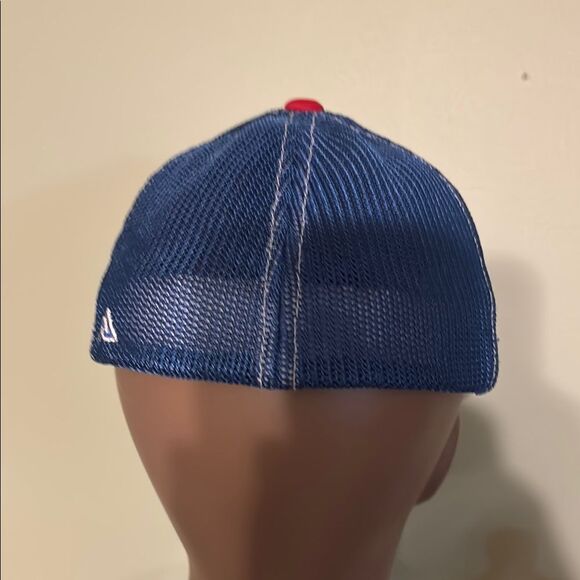 Red and Blue Baseball Cap with Embroidered E Logo - Picture 3 of 7